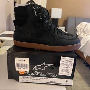 Triumph Alpinestars J-6 Waterproof Riding Shoe Size 8 NWT